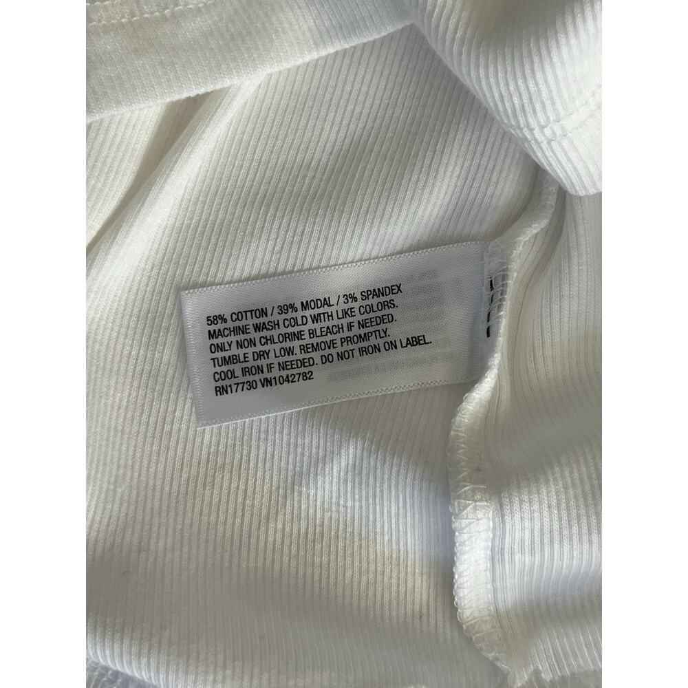 3 Lot Bundle Womens White Ribbed Scoop Neck Tank Cotton Modal New Sz L New Day - Picture 5 of 9
